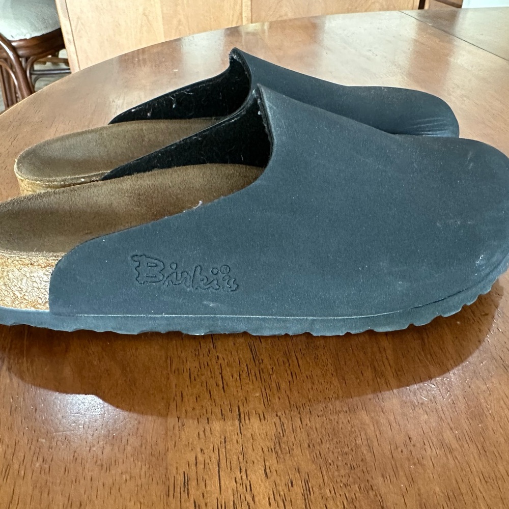 Birkenstock Birki’s Black Slip-On Clogs w Cork Bottom Women’s Size 7 - Picture 5 of 12